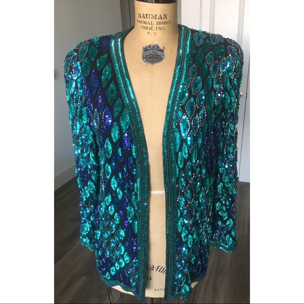 Gorgeous✨Black Tie Oleg Cassini beaded jacket